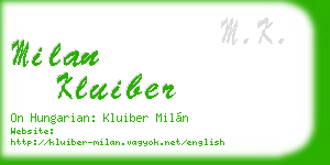 milan kluiber business card